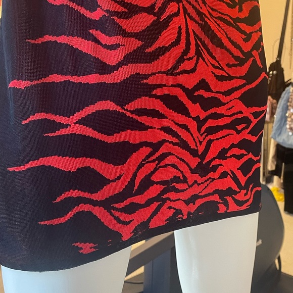 ❤️TRADED❤️Balmain zebra red black gold L button mini dress long sleeve 44 France - Picture 7 of 16